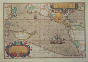 Pasifik, Çin ve Amerika Haritası, 1589, Abrahamus Ortelius (l527-98) (detay için bkz. 84597)